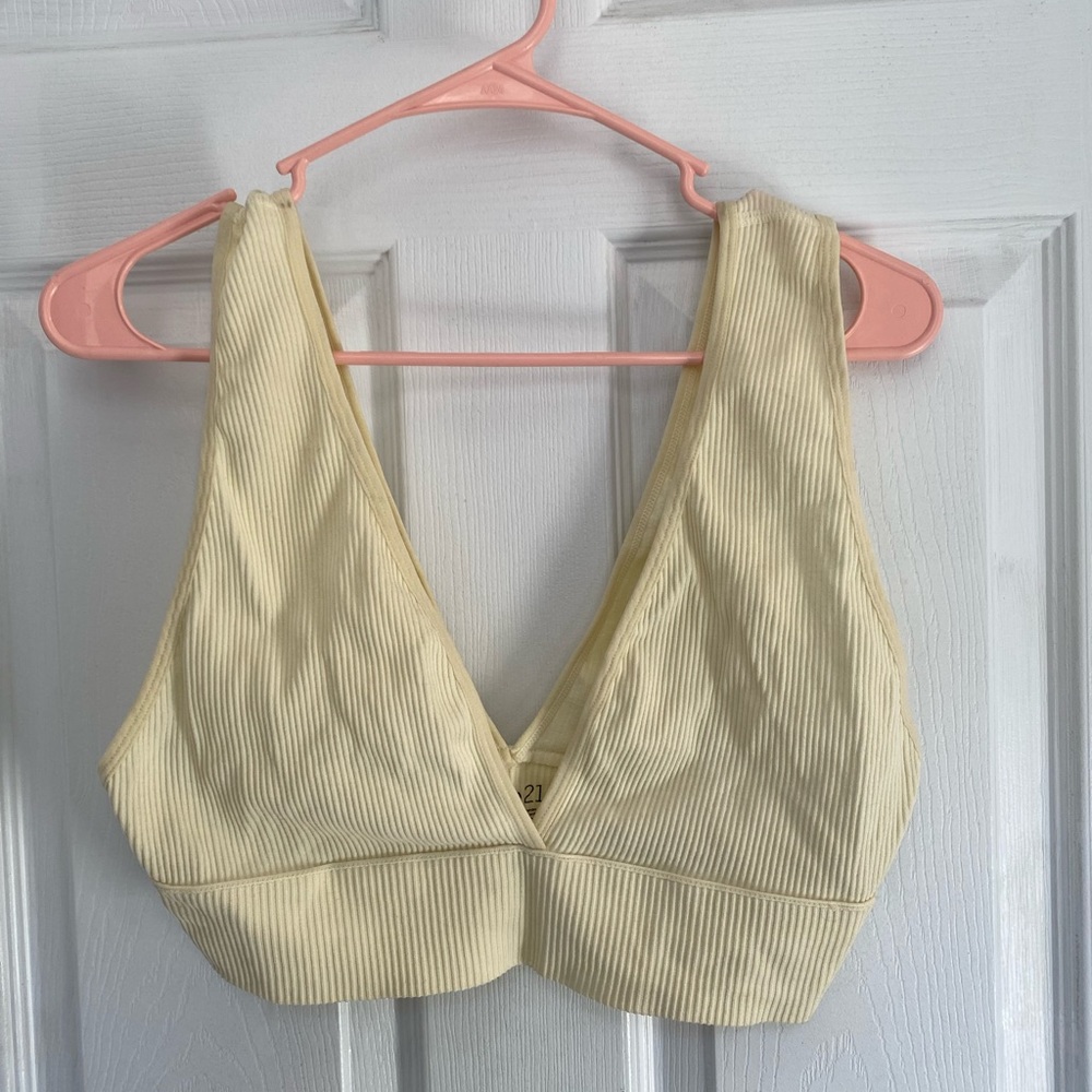 Rue21 Cream Ribbed Tank Top